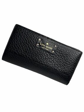 kate spade Bay Street Black Pebbled‎ Leather Stacy Wallet